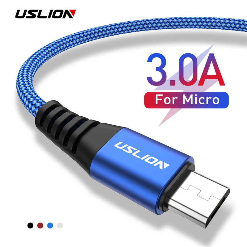 USLION Micro USB кабель для Xiaomi Redmi Note 5 Pro Быстрая зарядка Micro кабель для samsung S7 Android USB Micro Data Phone кабель