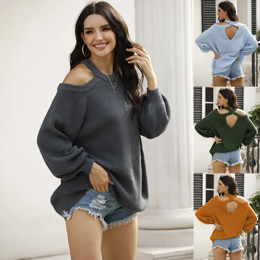 

Women Sweaters Long Sleeve Solid Color Female Jumper Autumn Winter Fashion Casual Sexy Basic Soft Knitted Tops