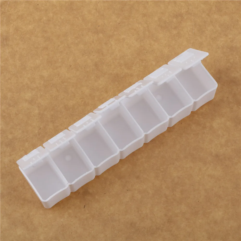 Weekly7 Days Pill Case Dispenser Medicine Storage Tablet Pill Box With Clip Lids Medicine Organizer Pill Case Splitters Storage