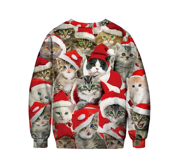 Уродливый Рождественский свитер с 3d принтом, новинка Уродливый Рождественский свитер унисекс для мужчин и женщин, пуловер с длинными рукавами и круглым вырезом, джемпер, свитер - Цвет: Size L
