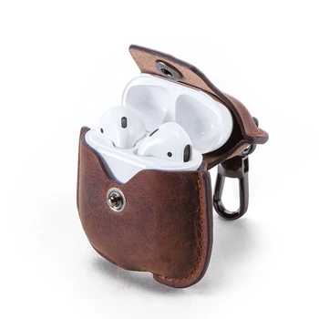 

Portable Luxury Genuine Leather Case for Apple Airpods Earphone Protective Cover for Air Pods Wireless Bluetooth Earphone Box