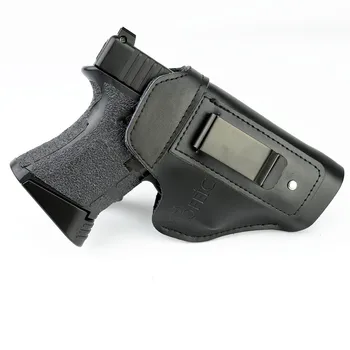 

Soft Leather IWB Concealed Carry Holster for Glock 17 19 26 43 43X 48 Pistol Gun Tactical Inside Waistband Concealment Clip Case