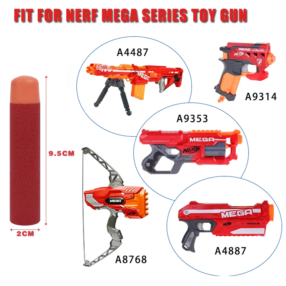 30Pcs 9.5cm Red Sniper Rifle Darts Suit for Nerf N-Strike Mega Series Toy Gun Foam Refill Darts Big Hole Head Bullets (2)