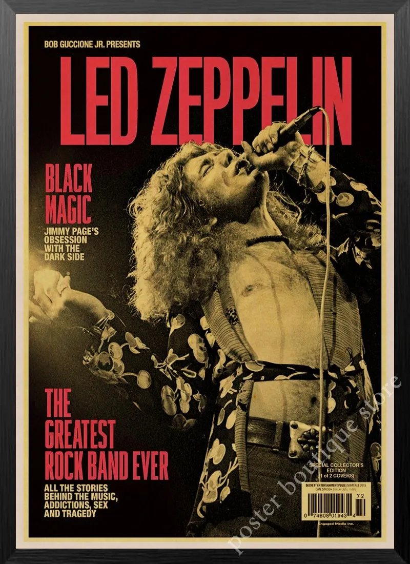 Led Zeppelin рок-н-РОЛ постер, Jimmy страница, Роберт Плант винтажные наклейки домашний Декор наклейки на стену девять процентов/3 - Цвет: 28