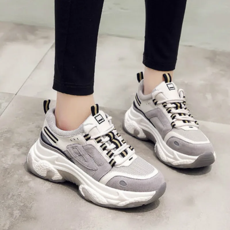 2020 спортивные массивные кроссовки женская обувь на плоской платформе весенние