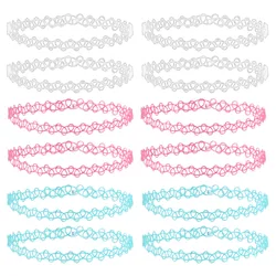 Vintage Stretch Choker Necklace Set - Retro Gothic Elastic Necklaces (H)