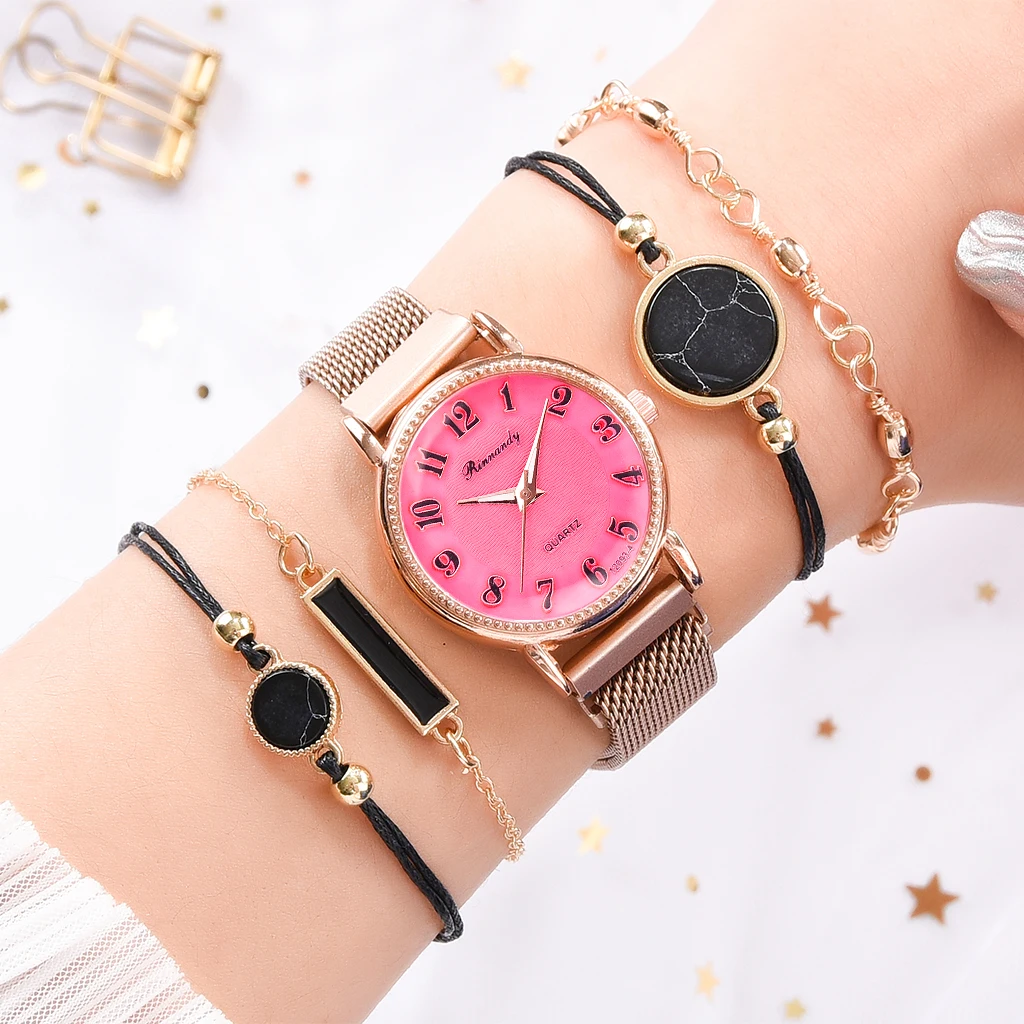 

Fashion Women's Magnet Watches Luxury Ladies Quartz Wristwatches Female Clock Casual Women Bracelet Watch Reloj Mujer Hot Sale