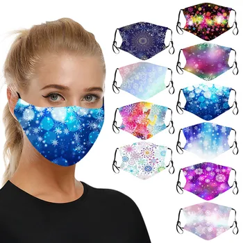 

Unisex Reusable Christmas Party Masks 1pc Snowflake 3d Printed Funny Face Mask Pm25 Filters Women Men Dustproof Party Masque