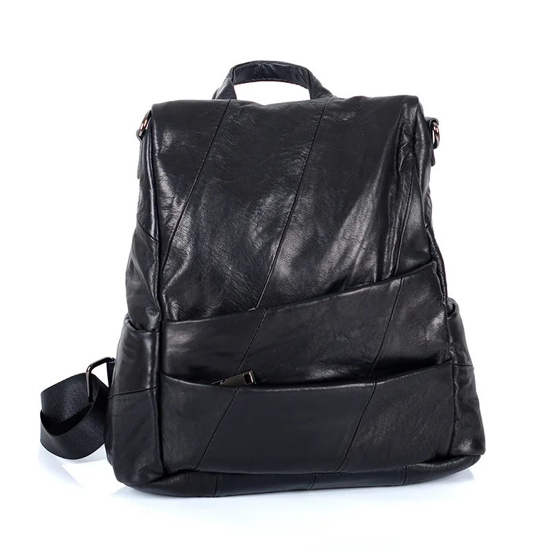 

New Style Genuine Leather WOMEN'S Backpack Cowhide Handmade Joint Retro Soft Backpack