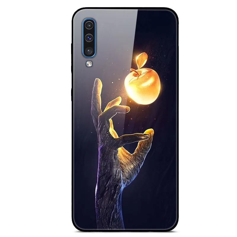 Чехол для samsung A50 A 50, чехол из закаленного стекла, жесткий чехол для телефона, чехол для samsung Galaxy A50 A505 A505F, TPU, бампер, чехол s - Цвет: 24