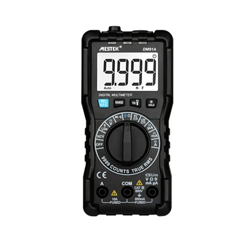 DM91A мини цифровой мультиметр, интеллектуальный мультиметр, 9999 отсчетов, Автоматический диапазон напряжения, амперметр, мультиметр, мультитестер - Цвет: DM91A