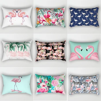 

High quality tropical beauty flamingo large pillow cases animal pillow cover rectangle pillow cases pillow cover 70*50cm