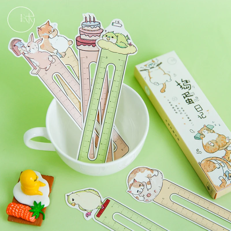

30Pcs/box Cute Cartoon Animal Cat Paper Bookmark for books stationery school supplies