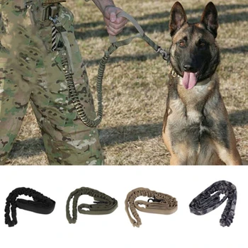 

Dog Leash 1000D Nylon Adjustable Military Tactical Police Dog Training Leash Elastic Pet Collars Pet Products