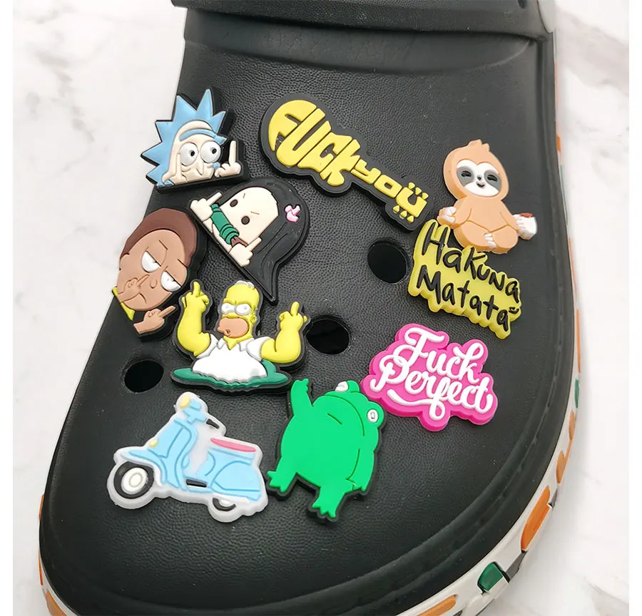 1Pcs Cartoon Characters Letters Icon PVC Shoe Charms Sandals Accessories Garden Shoe Decorations For Croc Jibz Kids Party Gift