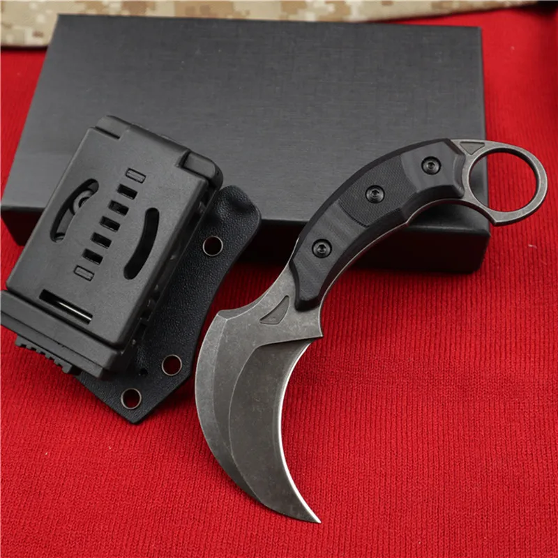 HS инструменты для кемпинга тактический нож Karambit охотничий выживания фиксированные ножи черный G10 ручка нож karambit