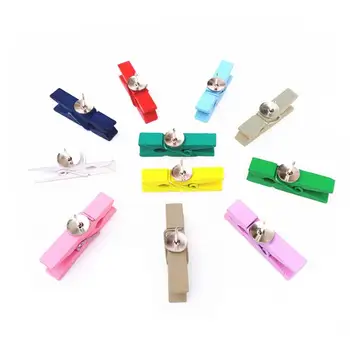

70pcs Wooden Clips with Push Pins Clothespins Craft Projects Paper Clips Pushpins Tacks Thumbtacks for Notes Photos Cork Boards