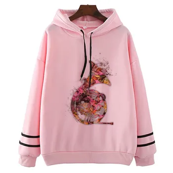 

Beautiful French Horn Harajuku Funny Graphic SweatshirHoodies Women Autumn Harajuku Cartoon Print Hoodies Tops Hoodies