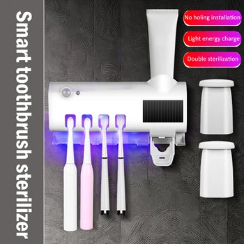 

Smart Solar Energy UV Toothbrush Holder Disinfectant Cleaning Agent Toothpaste Dispenser Toothbrush Sanitizer Bathroom Products