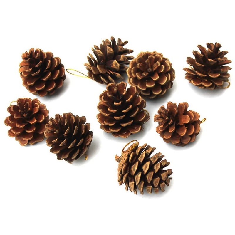 

9pcs Natural Pine Cones Photo Props Accessories Christmas Decoration Tree Toppers Pinecone Xmas New Year DIY Party Decoration