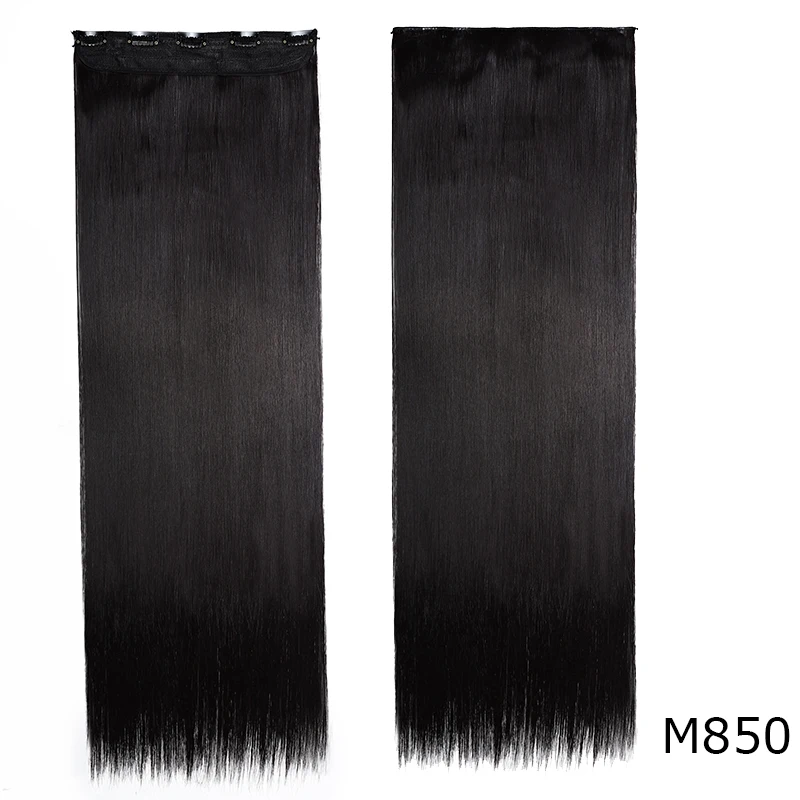 S-noilite длинные прямые волосы для наращивания на 5 клипсах для женщин, синтетические высокотемпературные волокна, натуральные волосы - Цвет: M850
