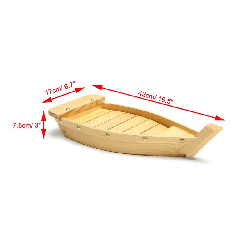 42X17X7.5Cm 일본 요리 스시 보트 스시 도구 나무 수제 간단한 선박 사시미 모듬 된 차가운 요리 식기 바