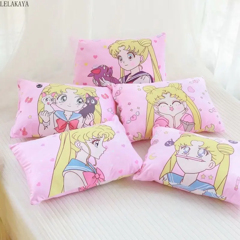 

42*62cm Cosplay Anime Sailor Moon Pillowcase Luna Lovely Cartoon Soft Stuffed Plush Pillow Case Cover Home Bedroom Decoration