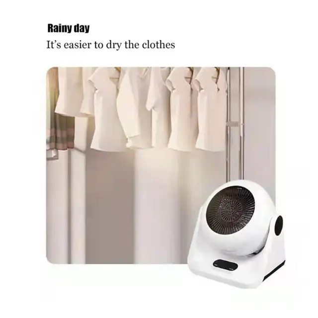 1 Db Háztartási Ruhák És Cipők Szárító Fehér Multifunkcionális Iroda Kis Keringő Fűtőberendezés Otthoni Melegítő Termékek - Image 5