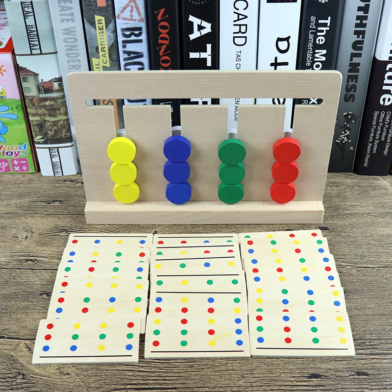 

Wooden Educational Scientific And Educational Toy Four Colors Game Children Early Education Montessori Azimuth Logical Thinking