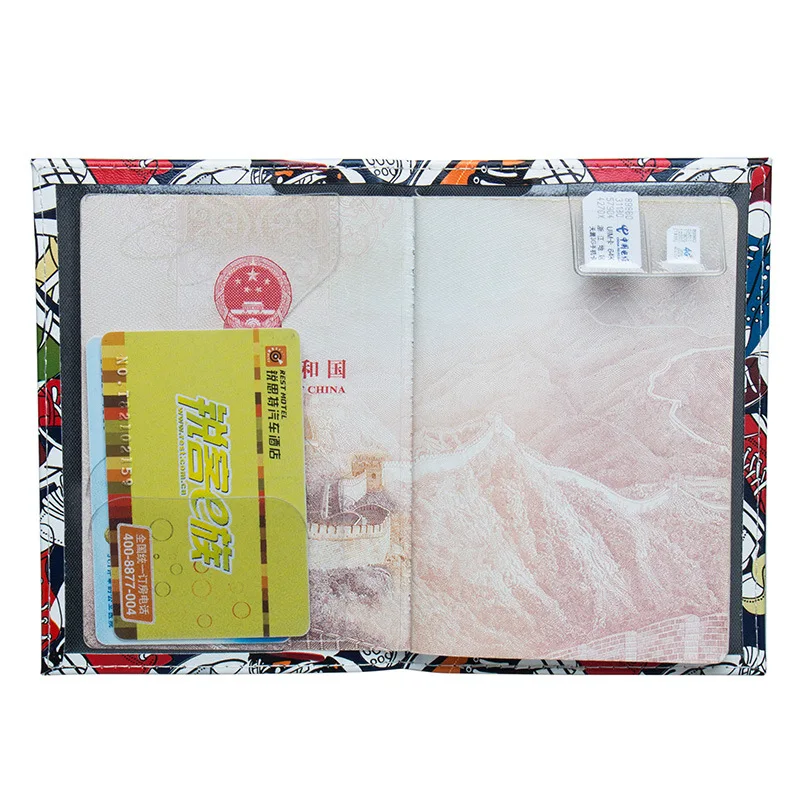 Zoukane модная обувь из искусственная кожа pu картина заграничного паспорта крышка Держатель билеты паспорт с откидной крышкой с отделением для карт с Красочная обложка ZSPC11