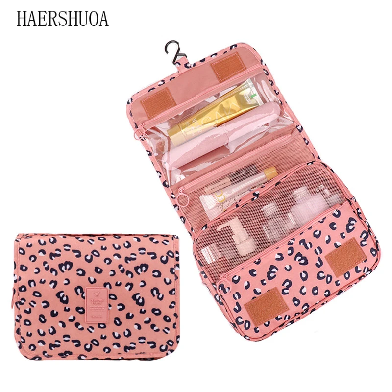  Leopard Travel Storage Bag Ladies Cosmetics Cosmetic Bag Wash Bag Waterproof Hook Bag Shower Cosmet