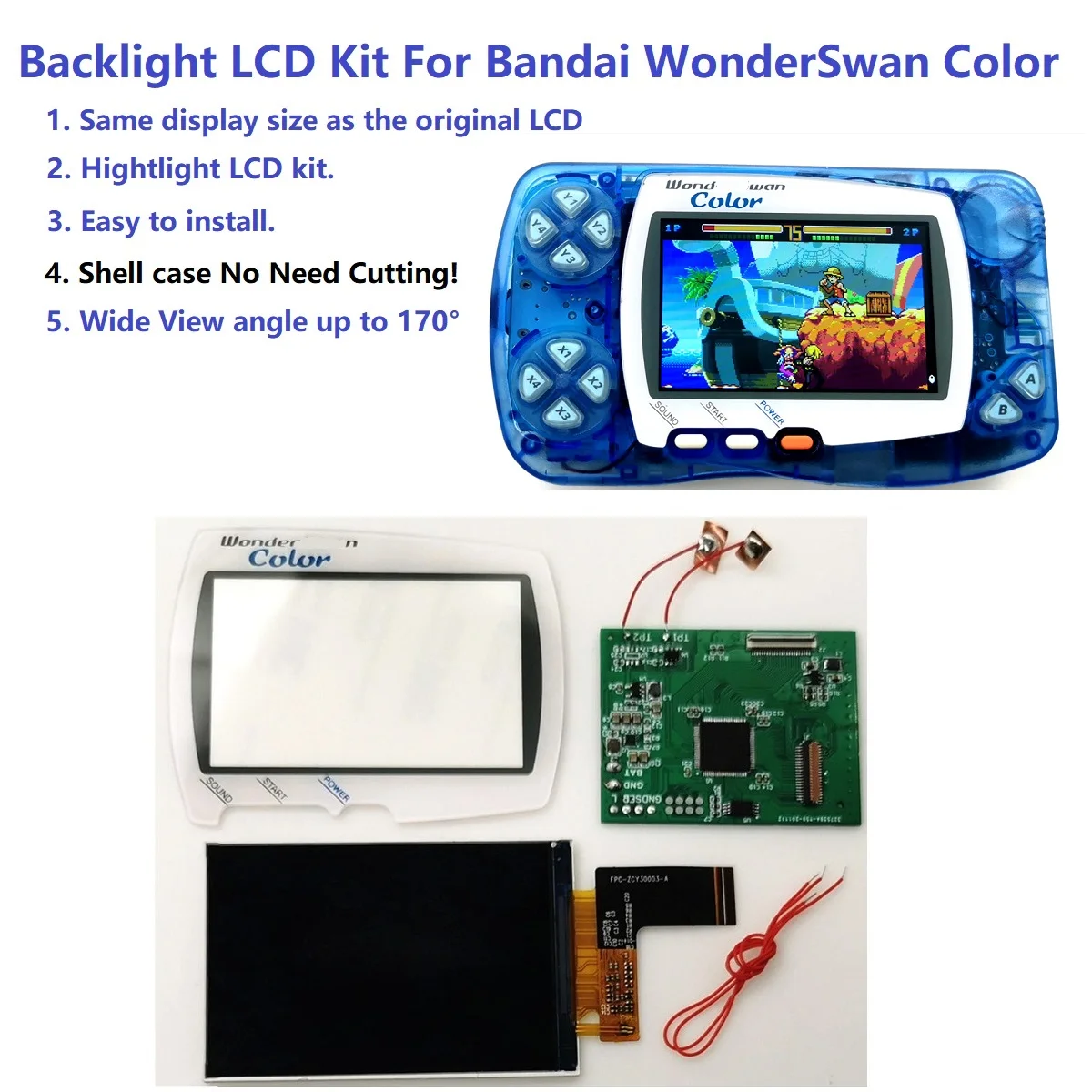 Kit de Tela Lcd com Luz de Fundo Kit de Iluminação de Fundo Ips com Opção de Cores de Cisne Mais Novo Maravilho Wsc - Image 2