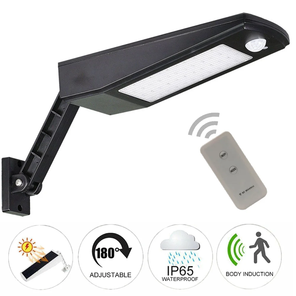 

48LED 5V Outdoor Lighting Waterproof Solar Sensor Light RIP Motion Sensor Garden Yard Lamp Street Lights Remote Control Black