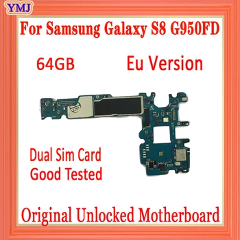 

For Samsung Galaxy S8 G950FD Motherboard 64GB with Android System EU Version Original unlocked for Galaxy S8 G950FD Logic board