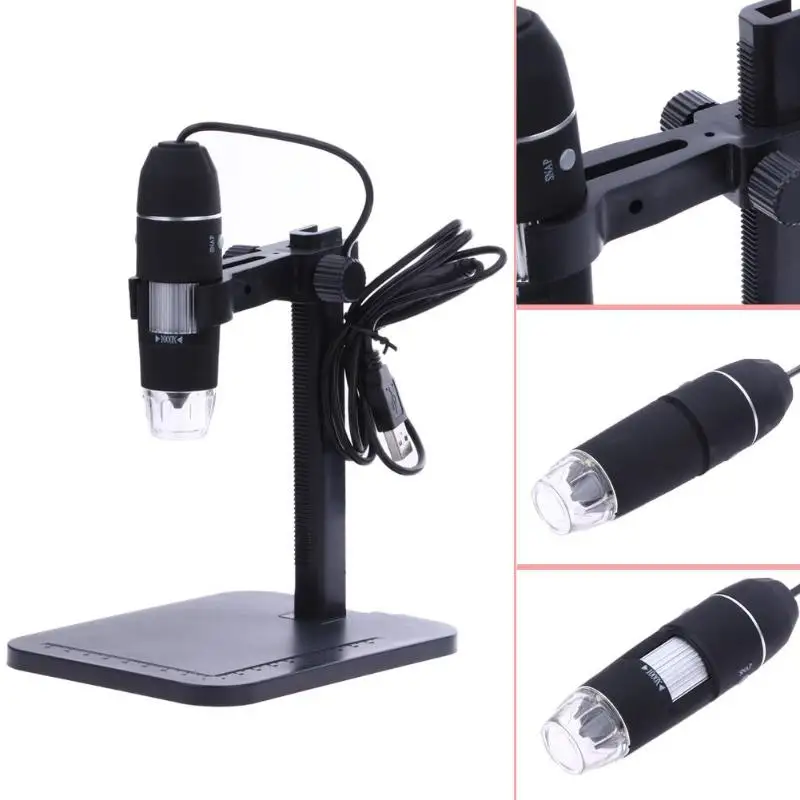Профессиональный USB цифровой микроскоп 1000X800X8 светодиодный 2MP электронный микроскоп Эндоскоп увеличительная камера лупа+ подъемная стойка