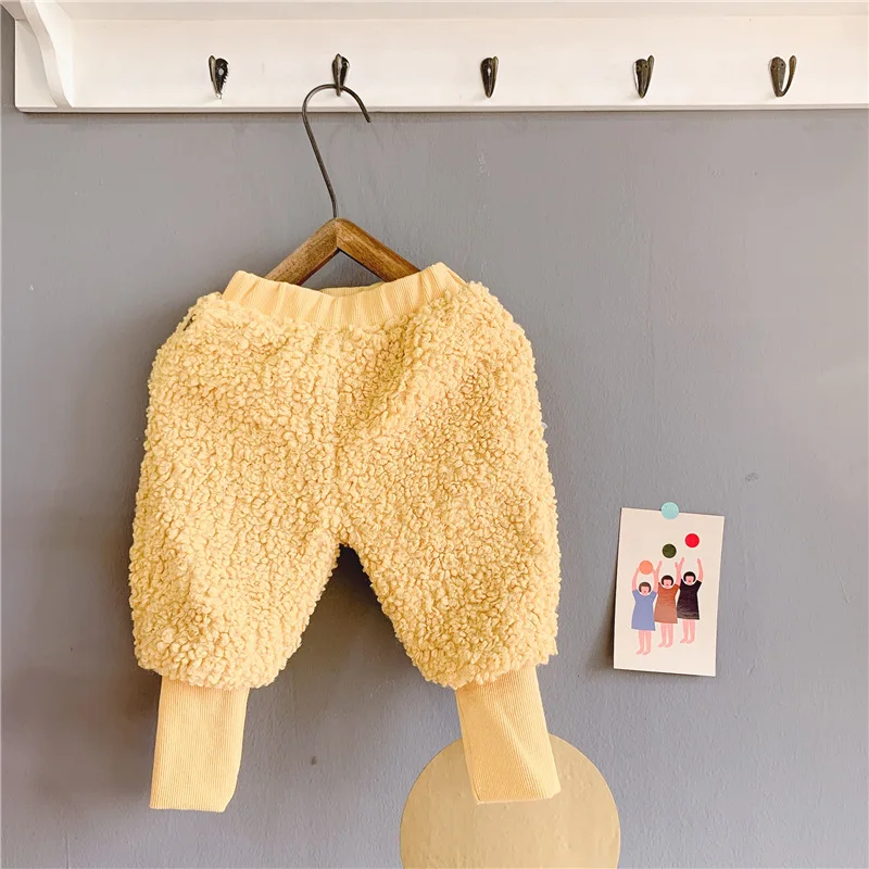 pants Детские спортивные штаны для холодной зимы, штаны с мехом для маленьких мальчиков и девочек, теплая одежда, штаны для детей, бархатные утепленные брюки, детские леггинсы - Цвет: pants