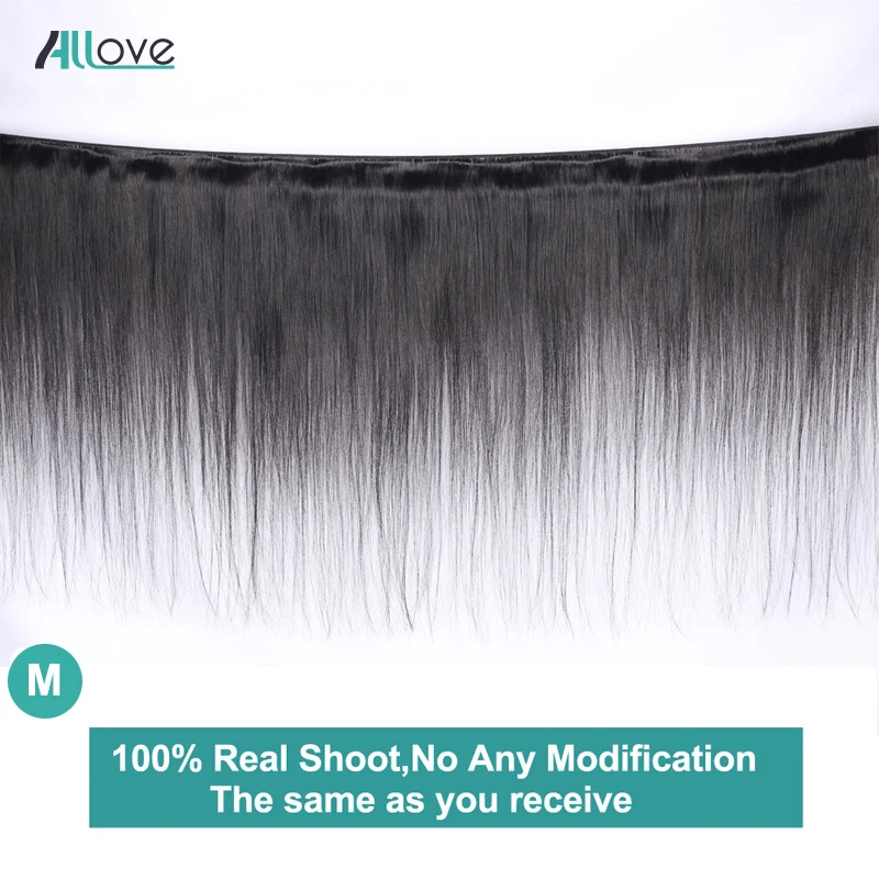 Comprar Pelo peruano recto mechones con cierre cabello humano 3 mechones con cierre no Remy Allove pelo mechones y cierre