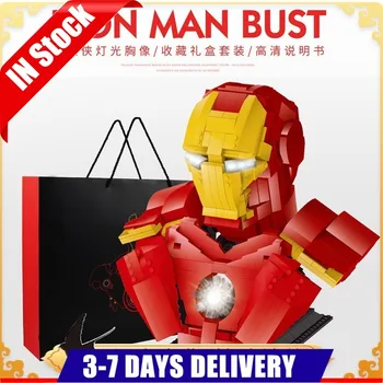 

LZ19303 New MOC Iron Building Blocks Heroes Man Bust Avengers Endgame Hulkbuster DIY Bricks Toys for Kids Child Boys Gift