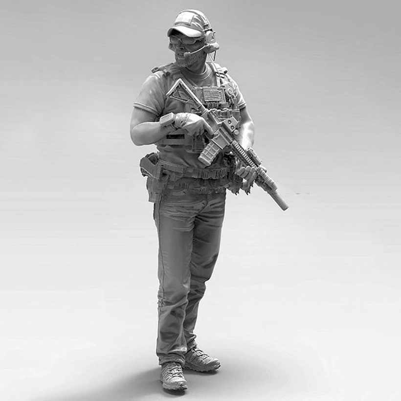

1/16 modern man officer stand Resin figure Model kits Miniature gk Unassembly Unpainted