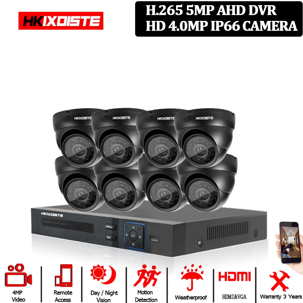 16CH HD 5MP AHD DVR recorder 3G Wifi CCTV system 16Pcs Super 4MP 2560x1440p security in/outdoor MINI Cam video surveillance kit - Цвет: 8pcs 4MP Camera