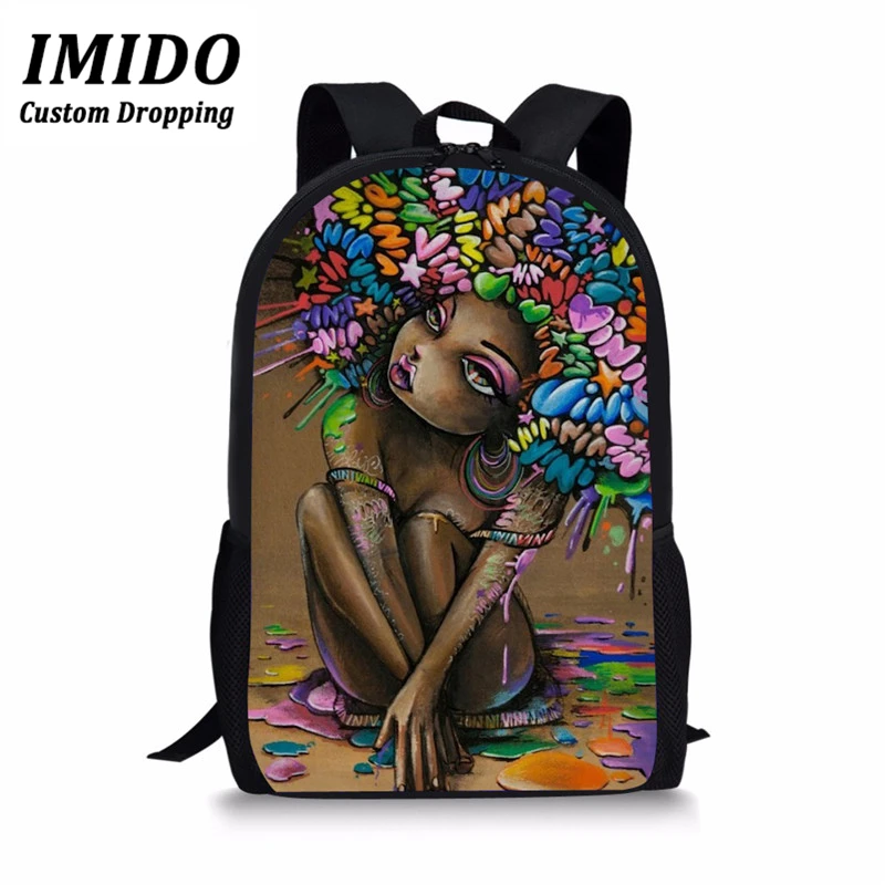 IMIDO школьные сумки для девочек-подростков, школьный ранец в африканском стиле для девочек-принцесс, рюкзаки для учеников начальной школы, детские сумки для книг, Plecak Damski - Цвет: WLL3512C