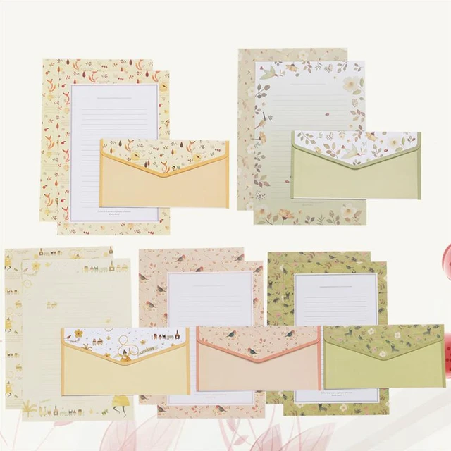 Creative Flower Bush Envelope Letter Paper Suit Small Fresh Confession Love  Letter Cute Letterheads Stationery School