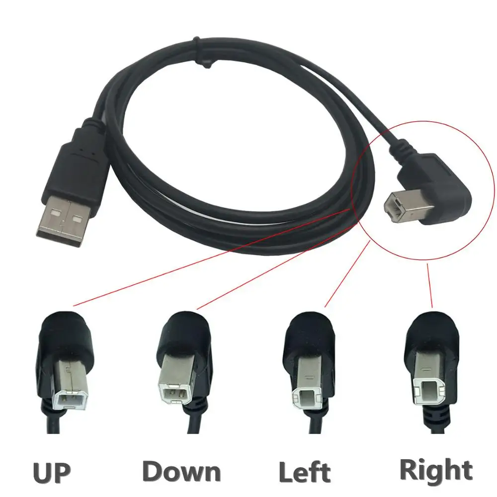 USB 2 0 A папа к B Тип BM вверх вниз и правый левый угол принтер сканер 90 градусов