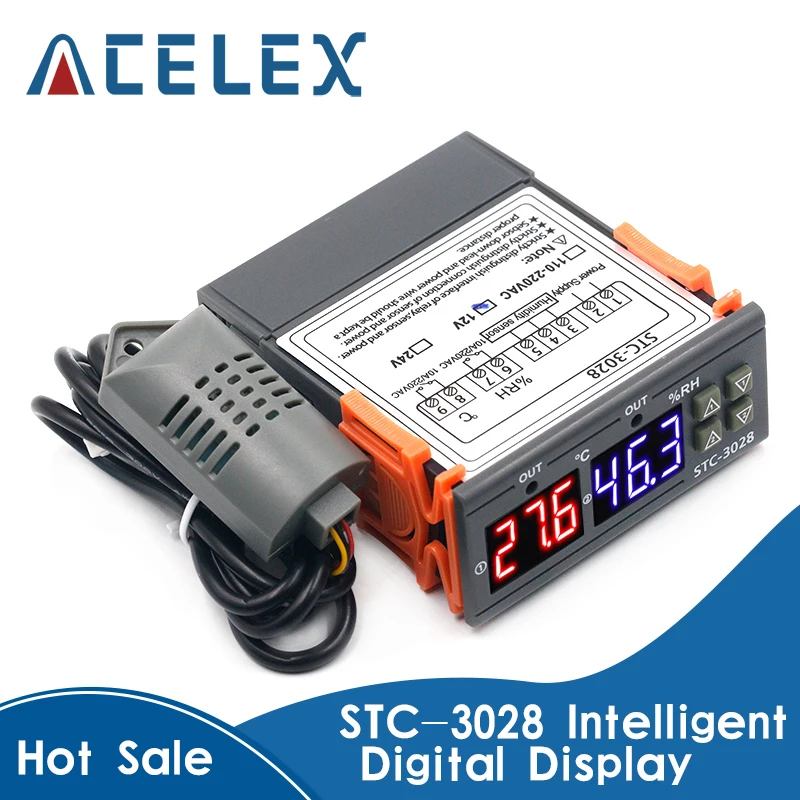 Цифровой термостат STC 3008 устройство для контроля температуры и влажности