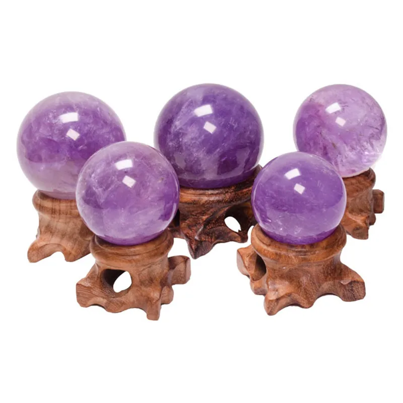 

30mm 40mm 1pc Natural Divination and Meditation Ornament Spirital Ametrine Crystal Gemstone Sphere Ball