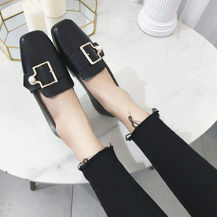 

Shoes Women's 2018 Autumn New Style Square Head WOMEN'S Casual Shoes Versatile Four Seasons WOMEN'S Shoes Fashion Small Leather