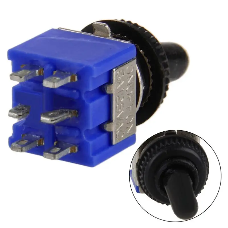 MTS203 AC ON / OFF / ON 3 DPDT Position Toggle Switch With Waterproof