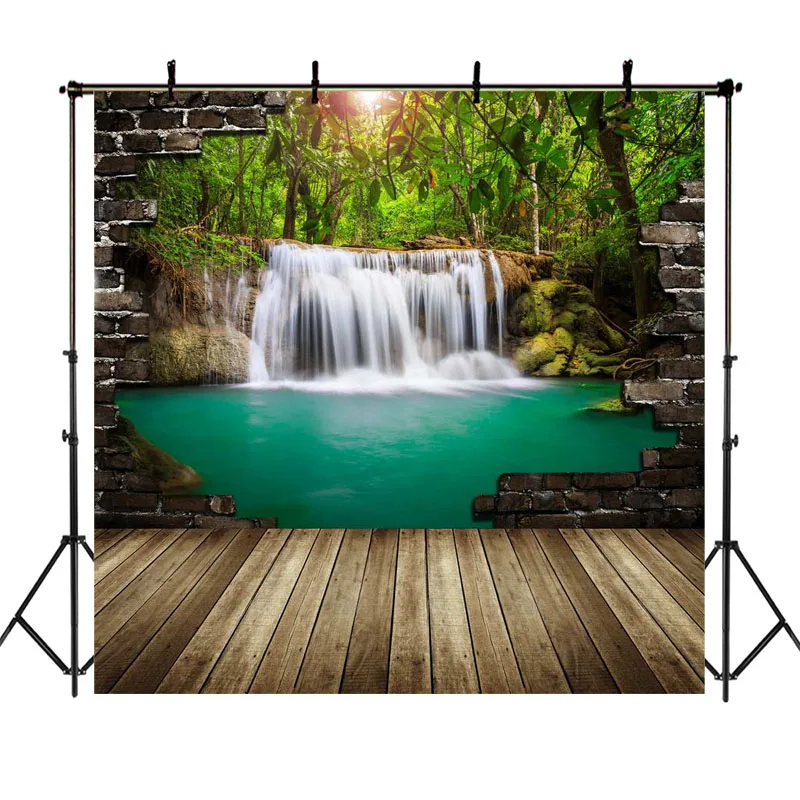 

NeoBack Old Brick Wall Backdrop Spring Natural Scenery Photography Background Jungle Children's Birthday Photography Backdrops