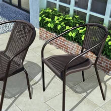 Домашний уличный стул садовый стул для отдыха из кованого железа чайный магазин ресторанный открытый стол и стул спинка плетеный стул