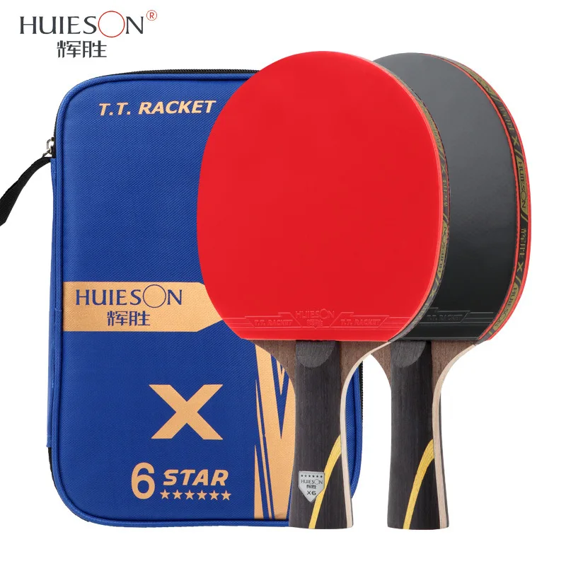 Huieson 6 Star Carbon Fiber Blade Table Tennis Racket Double Face